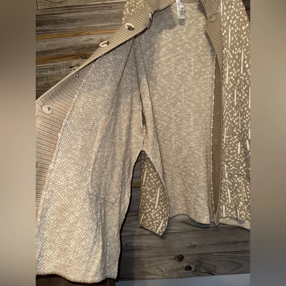 Marla Wynne Oversized Cardigan Sweater Tan Lagenlook Poncho Women's Size XS